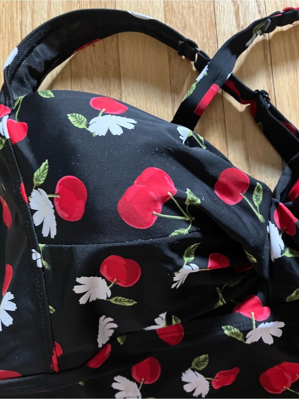 Torrid 2 18/20 Retro Longline Cherry Floral Bikini Swimsuit with Skirted Bottom - Picture 4 of 5